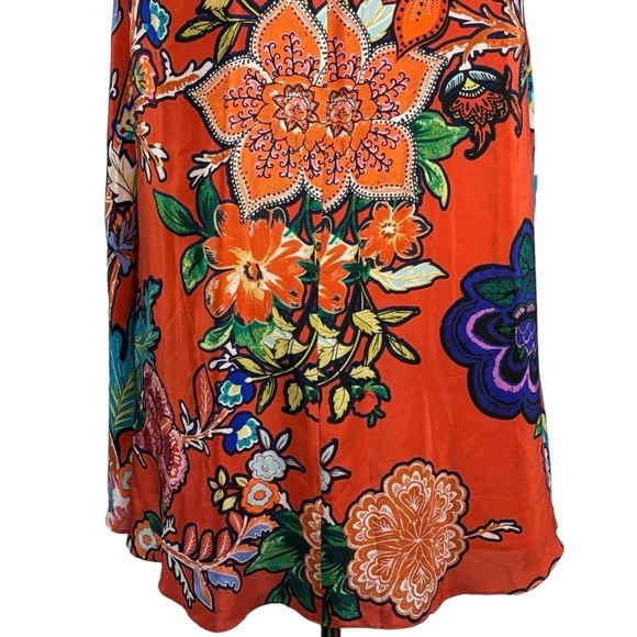 ANTHROPOLOGIE MAEVE LARKHILL SILK FLORAL PAISLEY SLEEVELESS SWING DRESS - Picture 9 of 14